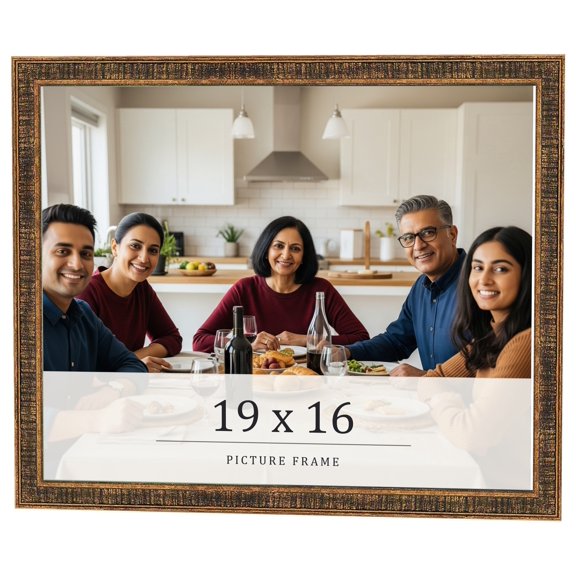 19x16 Frame Gold Kingsley Distressed Solid Wood Picture Frame Width 0.75 Inches | Interior Frame