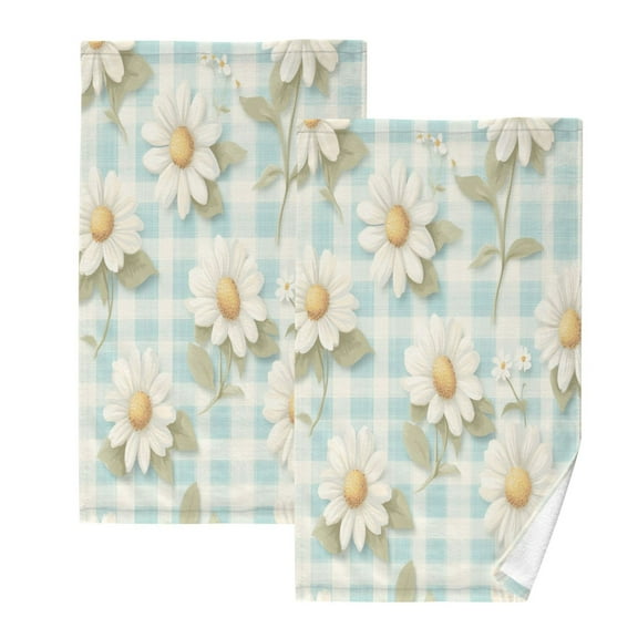 BZSMCE Face Towel Hand Towel Bath Towel Cotton Bath Towel Sets Hand Bath Towels Fashion Daisy Delight on Plaid Pattern