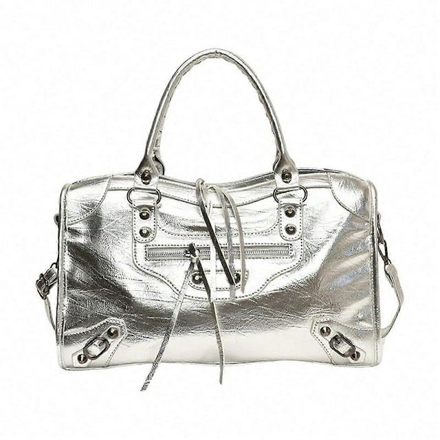 Stylish Shoulder Bag for Women Top Handle Bag Large Capacity Messenger Bag PU Leather Crossbody Bag Rivets Handbag