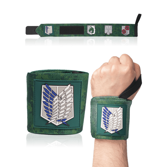 Crown Limited Supply Anime Wrist Wraps Durable Unisex Nylon Green Weight Lifting Straps
