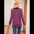 thumbnail image 4 of Camisas de Larga para Mujer, Otoño 2025, Blusas Elegantes Informales Tipo Henley, Blusas Modernas, Camisetas Bonitas, Conjuntos, Ropa. Vino Tinto XL, 4 of 10