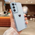 thumbnail image 3 of Samsung Galaxy S21 FE 5g 6.4" Phone Case Luxury Electroplate Cute Side Love Heart Pattern for Women Full Camera Protection Soft Silicone Anti-Fingerprint Shockproof Cover Bumper (Blue), 3 of 11