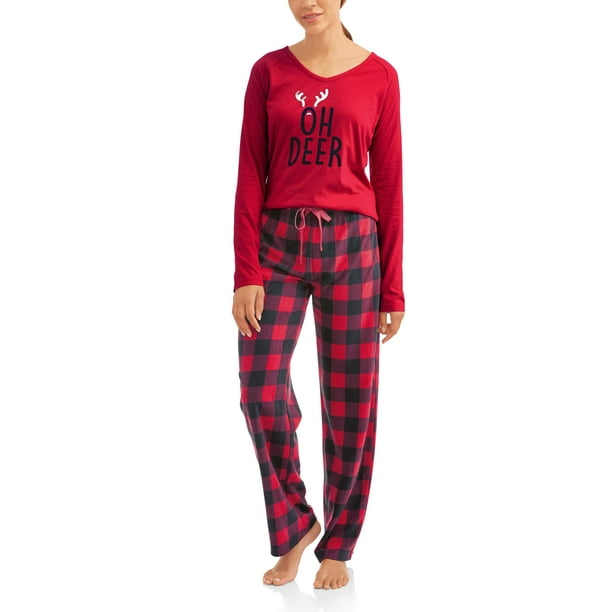 JV Apparel - Women's Holiday Family Pajamas Buffalo P - Walmart.com ...