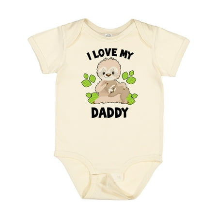 

Inktastic Cute Sloth I Love My Daddy with Green Leaves Gift Baby Boy or Baby Girl Bodysuit