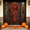 thumbnail image 5 of Fufafayo Fall Artificial Flowers Hanging Baskets, Trumpet Flowers Outdoor Courtyard Decor, Faux Silk Floral Arrangement for Fall-Themed Corridor Porch Garden Wall, 5 of 6