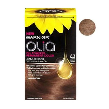 Garnier Olia Oil Powered Permanent Haircolor, Light Golden Brown 6.3 - 1 Kit