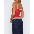thumbnail image 6 of Lace Camisole for Women Tank Top Going Out Y2K Fashion Top Lace Crop Tops Summer Trendy Tops Red M, 6 of 10
