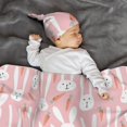 Balery Cute Rabbit Carrot Printed Newborn Receiving Blanket Bow
