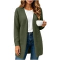 thumbnail image 2 of Binmer Women’s V Neck Open Front Long Knit Cardigan Long Sleeve Casual Mid Length Outerwear,Sizes S-2XL, 2 of 9