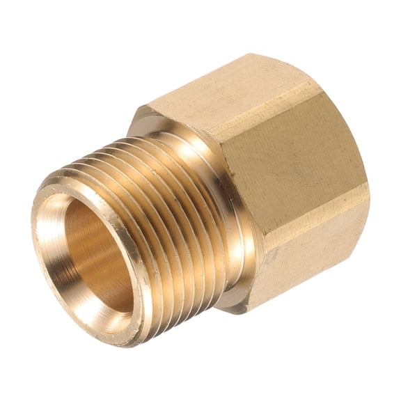 Unique Bargains Pressure Washer Connector Fitting G1/2" to M22x1.5 Male and Female Hose Adapter Brass Copper Tone