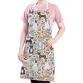 thumbnail image 5 of Cute Pitbull Terriers Dog and Flower Apron-Garden Aprons for Women with Pockets-Cotton Linen Waterproof Kitchen Cooking Gardening Aprons Adjustable for Kitchen,Cooking,BBQ and Salon 33x27 Inch, 5 of 7