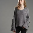 thumbnail image 3 of Vedolay Pullover Sweaters for Women Fall Pullover Sweaters Casual Crew Neck Long Sleeve Lightweight Tops,Gray S, 3 of 4