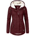 thumbnail image 1 of Abrigo con capucha cálido impermeable Abrigo con forro polar grueso para mujer-yujia, 1 of 5