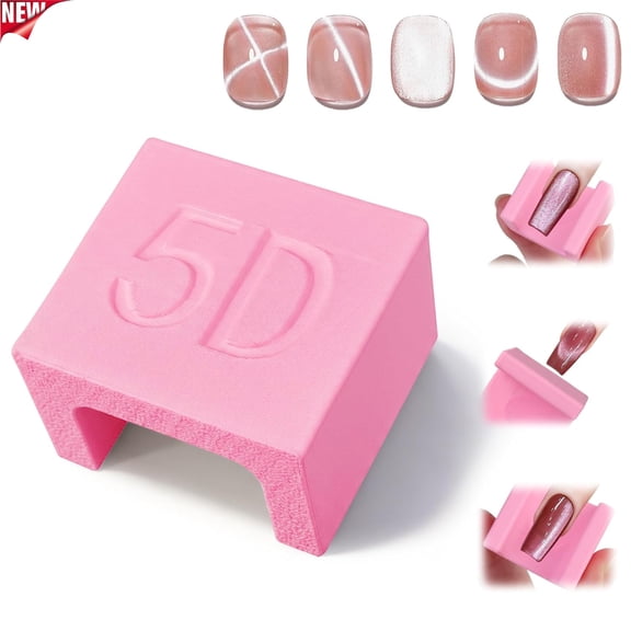 Cat Eye Nail Magnet, Beginner-friendly Cat Eye Magnet for Nail, Cat Eye Gel Nail Polish Magnet for College Dormitories, Nail Magnet Tool for Creating Wide Cat Eye Effect in 2s (Pink)