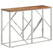 vidaXL Console Table Silver, Natural Acacia