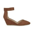 thumbnail image 3 of JOURNEE COLLECTION Womens Brown Ankle Strap Cushioned Kova Pointed Toe Wedge Zip-Up Heels 9, 3 of 4