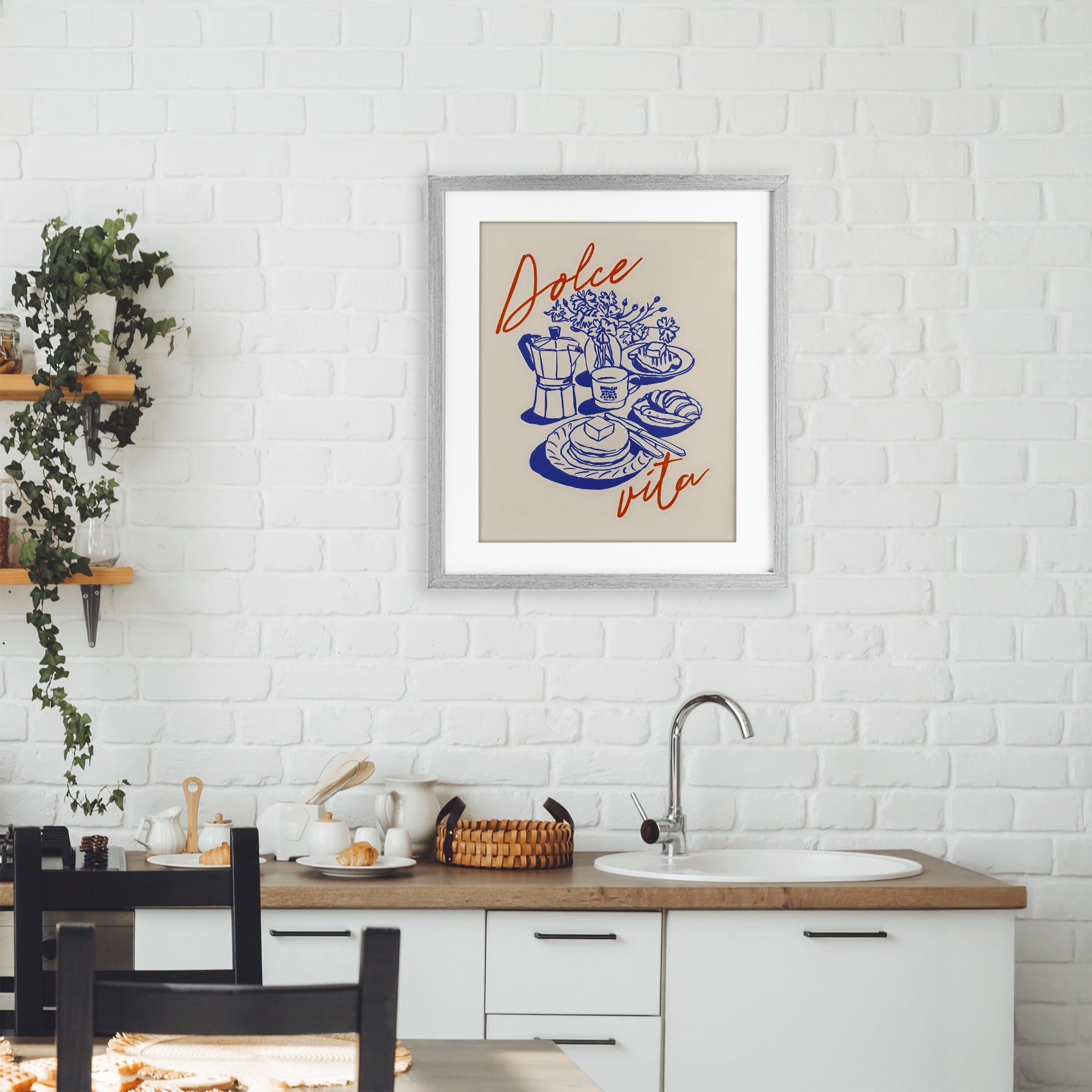 Stupell Industries Retro Breakfast Morning Spread Gray Framed Print Under Glass, design by The Prints Vibe