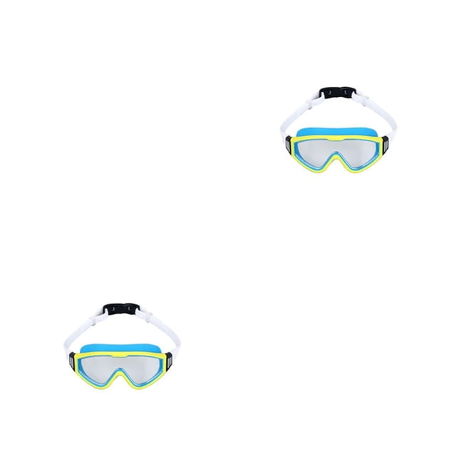 Eigraketly Gafas profesionales de gran angular para natación, impermeables, para piscina, a prueba de niebla, gafas de buceo, accesorios para niño amarillo azul 2piezas