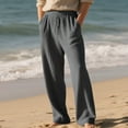 thumbnail image 2 of yillto Mens Lounge Pant Wide Leg Loose Ribbed Knit Elastic Waist Loungewear Pajamas Pants with Pockets, 2 of 7