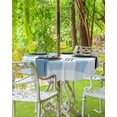 thumbnail image 5 of Outdoor Tablecloth with Umbrella Hole and Zipper Blue Plaid Round Outdoor Tablecloths 60 Inch Table Cloths Spring Buffalo Stripe Patio Table Cloth Cover for Outdoor Tables Picnic Garden, 5 of 6