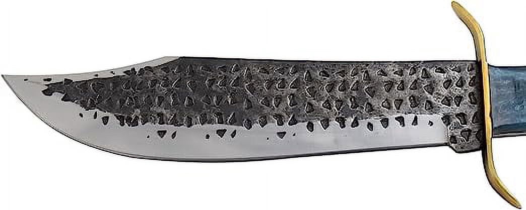 Wild Turkey Handmade 15" Blue Pearl High Carbon Steel Bowie Knife with Scabbard