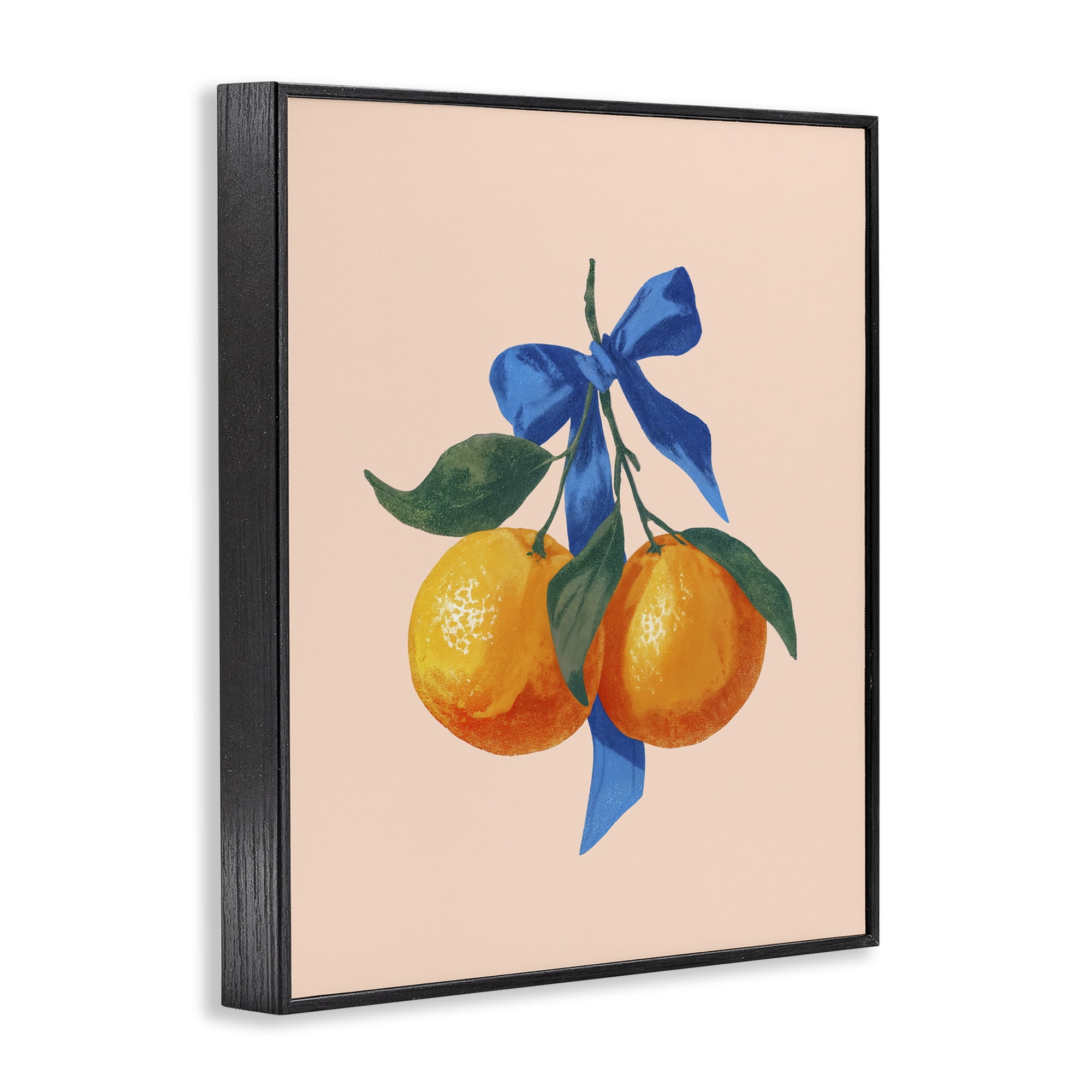 Stupell Industries Two Oranges with Blue Bow Black Framed Giclee Art, design by Imagine It Images