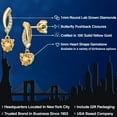 thumbnail image 2 of Gem Stone King 10K Yellow Gold Yellow Citrine and Lab Grown Diamond Dangle Earrings for Women | 0.97 Cttw | Gemstone November Birthstone | Heart Shape 5MM, 2 of 6