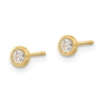 thumbnail image 6 of FJC Finejewelers 14 kt Yellow Gold Button Set of Ball Post Cross and CZ Bezel 3 Pair Earrings Set 5 x 5 mm, 6 of 8