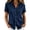 Navy, variant on KyCheLot Button down Shirts for Women Summer Lapel Neck Rolled Short Sleeve Blouses Lightweight Business Shirts