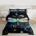 thumbnail image 2 of jejeloiu Rustic Plant Leaves Full Size Comforter Sets,Wild Colorful Dragonfly Bedding Sets For Men Women Reversible 3 Pieces, 2 of 8