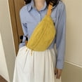 thumbnail image 3 of NEW HABIITS Women's Bag Crossbody Bag Corduroy Women's Corduroy Chest Bag Waist Bag-Yellow with Pendant, 3 of 8