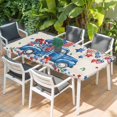 thumbnail image 2 of Independence Day Table Cloths for 3 Foot Rectangle Tables, Farmhouse American Flag Truck Star Burlap Patio Waterproof Elastic Fitted Tablecloths, Washable Rectangular Table Cover for Camping, 2 of 8