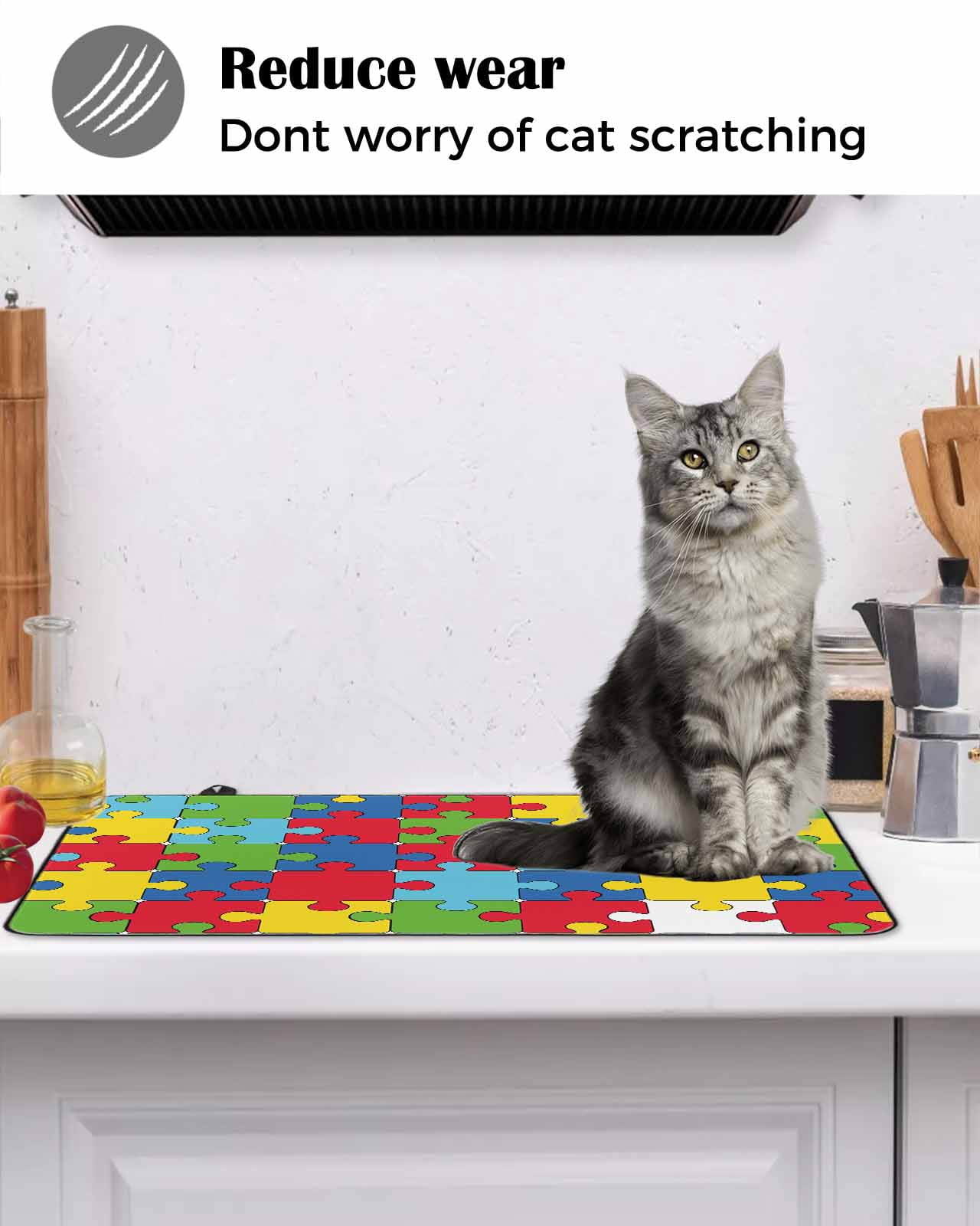 nqOlkjepod Large Induction Cooktop Protector Mat 24"x21", Colorful Geometric Stove Top Covers for Electric Stove, Cartoon Funny Abstract Texture Stove Burner Cover Mats, Glass Top Stove Cover
