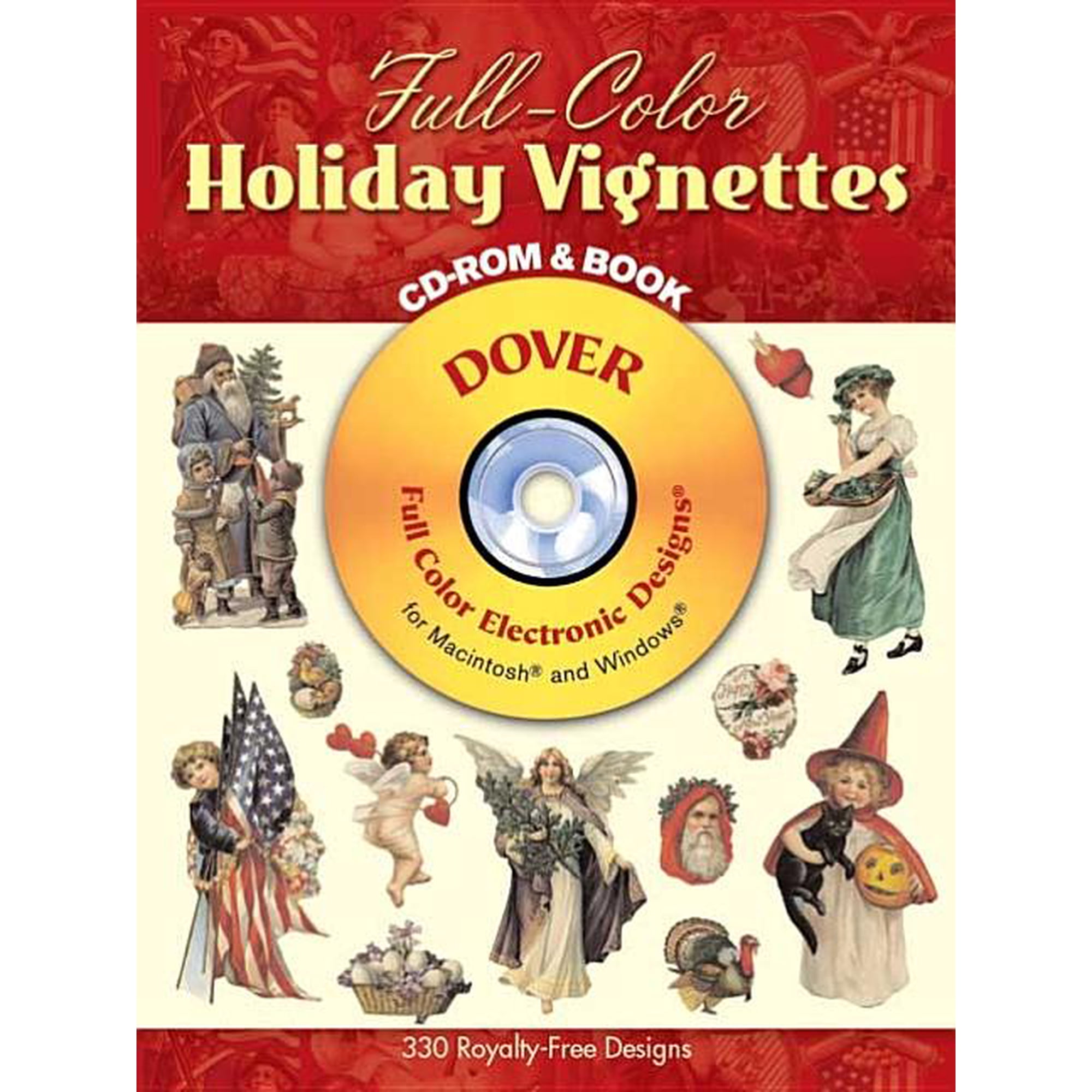 Dover Electronic Clip Art: Full-Color Holiday Vignettes CD-ROM and Book (Paperback)