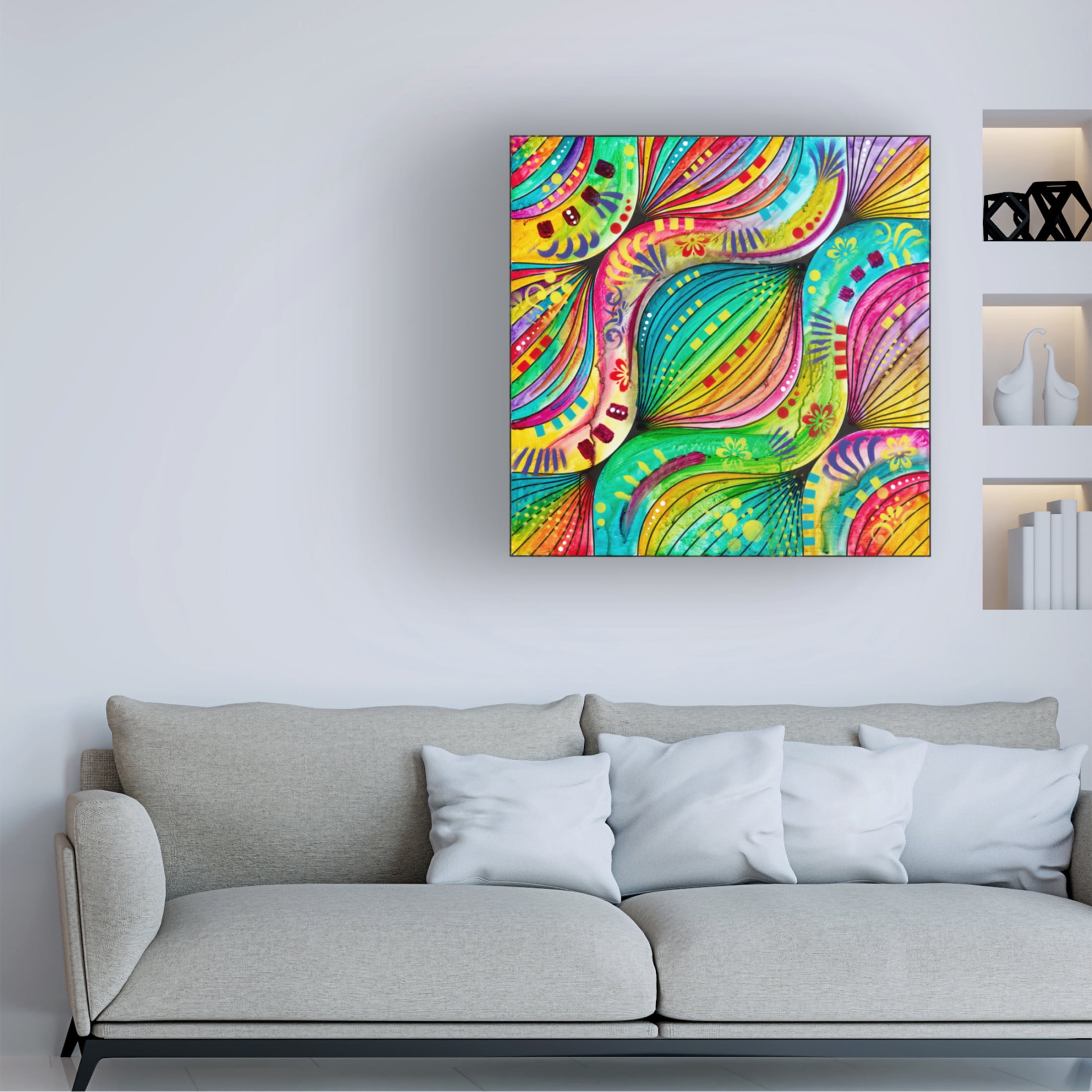 Canvas Wall Art - Dean Russo 'Wavy Pattern' Wall Art for Living Room, Bedroom, or Office Décor by Trademark Fine Art - 14 x 14 Inches