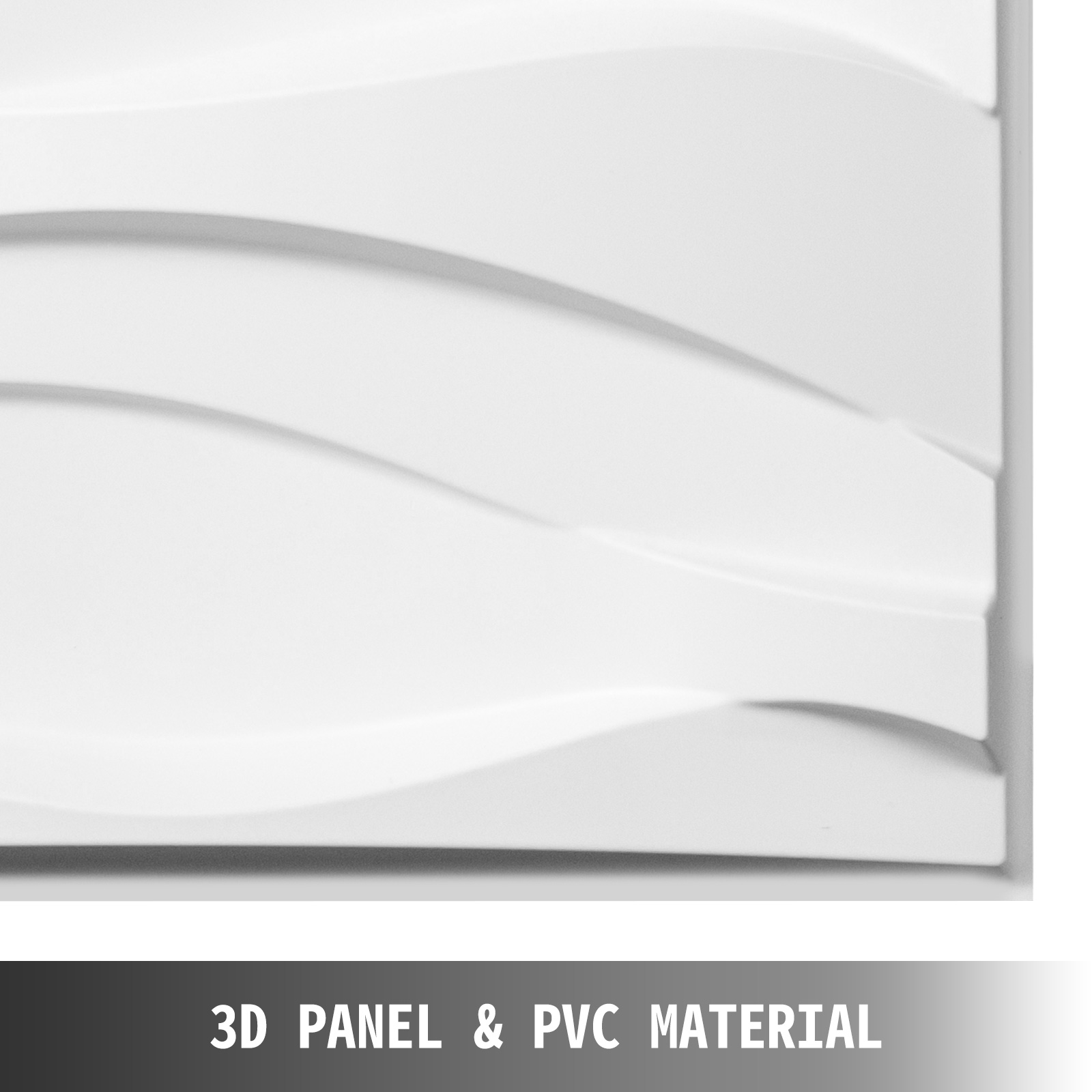 VEVOR 3D Wall Panels 13 Pack Wall Panels PVC Decorative Wall Panels for 32 sqft Area Wall Panels for Interior Wall Decor Big Wave Style 3D Wall Tiles White 3D Wall Art Paintable Modern Wall Panel - image 3 of 9