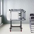 thumbnail image 2 of Adjustable Floor Standing Folding Chair Cart with 4 Wheels Folding Chair Rack Folding Chair Storage Trolley, 2 of 15