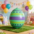 thumbnail image 3 of 14 Inch Easter Inflatable Eggs Outdoor Decorations Easter Yard Decorations Yard Lawn Garden Decor Light Green, 3 of 5