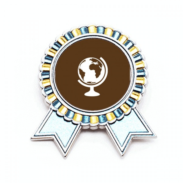 La geografía de la tierra región del mundo Insignia broche Medalla ganadora