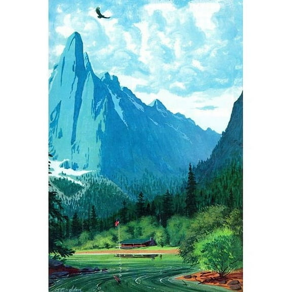 "Blue Peaks" Painting Print on Wrapped Canvas