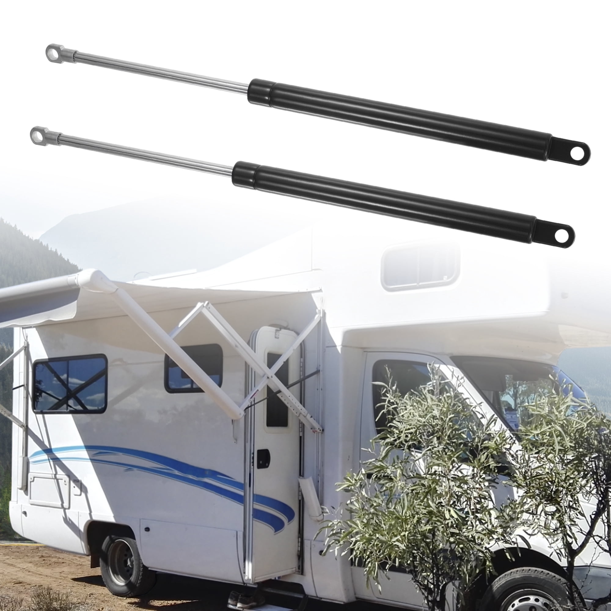 Unique Bargains 2Pcs 15inch Lift Supports Struts Gas Spring for Car 45Ib/200N Black