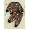 thumbnail image 3 of KelaJuan Baby Boys Autumn 2PCS Pants Sets Long Sleeve Cattle Head Cactus Print Sweatshirt Drawstring Pants Sets, 3 of 6