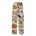 thumbnail image 4 of GrmtClth Men Halloween Print Pajama Pants Vintage Fall Tree Acorn Pattern Loungewear Trousers Elastic Waist Sleep Bottoms Pocket Casual Joggers Home Sweatpants Army Green M, 4 of 5
