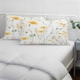 thumbnail image 4 of Yellow Daisy Floral King Size Pillow Cover, Pillowcase Protectors with Zipper, Breathable Decorative Throw Pillow Case Cover, Spring Rustic Botanical Flowers Pillow Shams for Couch Sofa 20x36Inch, 4 of 8