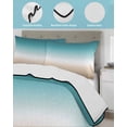 thumbnail image 4 of Teal Beige Ombre Cream Twin Size Down Alternative Comforter,Lightweight Comforter Quilt Bedding Set with Pillow Shams Modern Turquoise Abstract Art Aesthetics Bed Comforter Duvet Insert 68"x86", 4 of 7