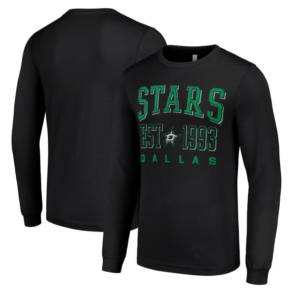 Men's Starter Black Dallas Stars  Logo Graphic Long Sleeve T-Shirt