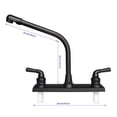 thumbnail image 2 of RV Kitchen Sink Faucet, 2 Handle Camper Kitchen Faucet, High Arc 360° Swivel Hot & Cold Faucet Fits 8 inch 2 or 3 Hole Sinks Non-Metallic Faucet for Camper, Laundry, Bar & RV Sinks, Matte Black, 2 of 8