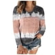 thumbnail image 2 of Pntutb - Camiseta de cuello redondo para mujer con diseño de bloques de color y teñido anudado (S-5Xl) Pntutb Pntutb-3324, 2 of 5
