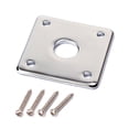 thumbnail image 1 of Square Guitar Jack Plate Guitar Pickup Output Input Jack Socket Plate Metal Jack Plate With Screws for Electric Guitar Bass (Silver), 1 of 8