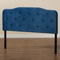 thumbnail image 5 of Baxton Studio Gregory Modern and Contemporary Navy Blue Velvet Fabric Upholstered King Size Headboard, 5 of 8